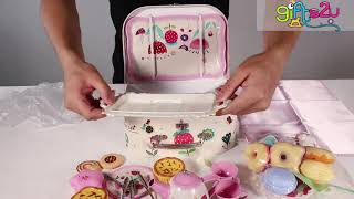 PRE-WORLD Tea Party Set for Little Girls, Princess Tea Time Toy Including Dessert