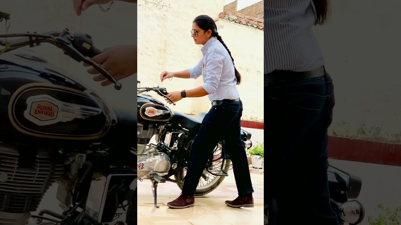 PUNJABI GIRL DRIVING BULLET | ATTITUDE WHATSAPP STATUS 