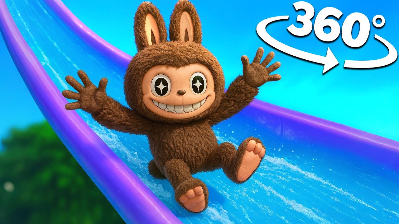 LABUBU Doll Water Slide In VR 360° | 4K