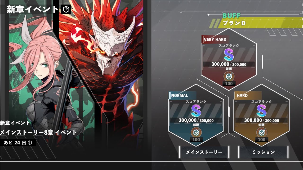 怪獣８号ゲーム 新章イベント 8章イベント  VERY HARD Sランククリア