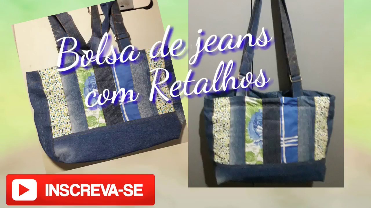 bolsa de retalho jeans