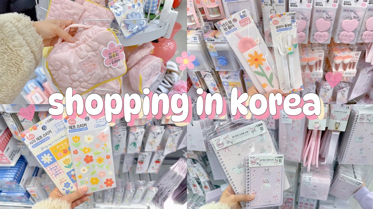shopping in korea vlog 🇰🇷 daiso stationery haul 🌸 spring cherry blossom 2026