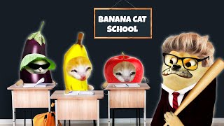 Banana Cat School Day 🐱 Baby Banana Cat Compilation | Happy Cat Crying MEME 😿