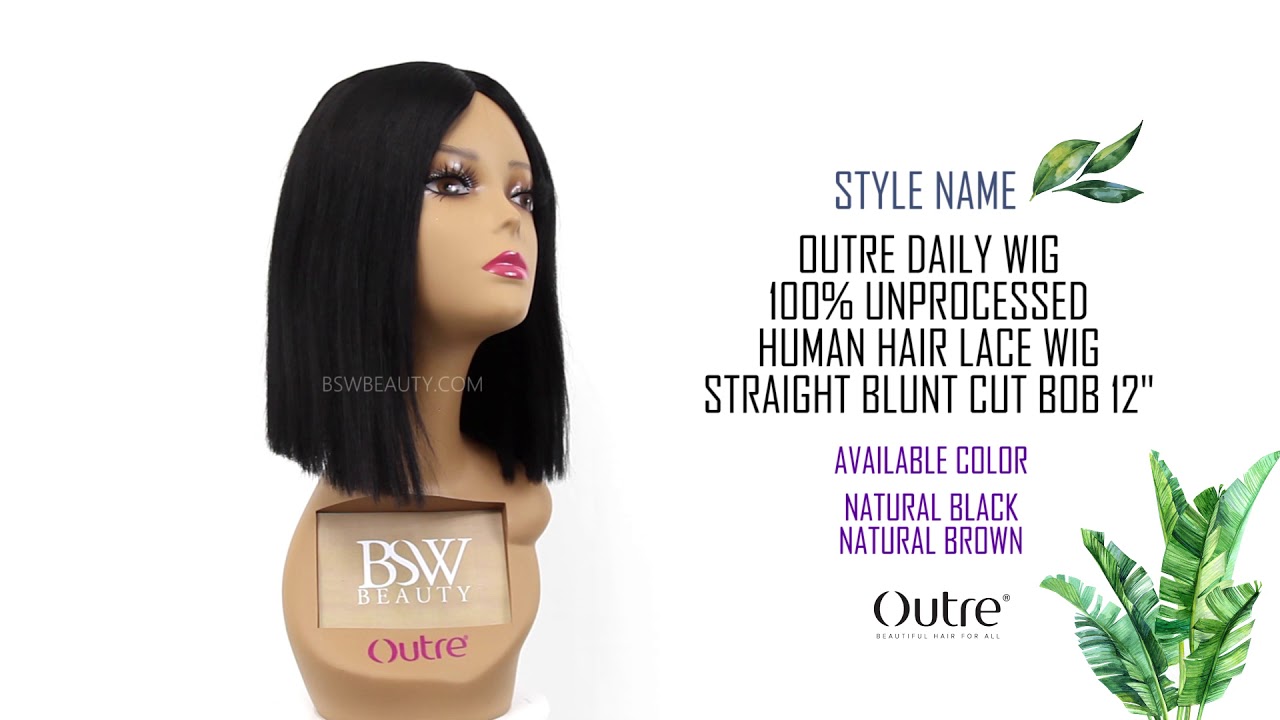 OUTRE THE DAILY WIG 100% UNPROCESSED HUMAN HAIR LACE  STRAIGHT BLUNT CUT BOB 12" - WIG REVIEW