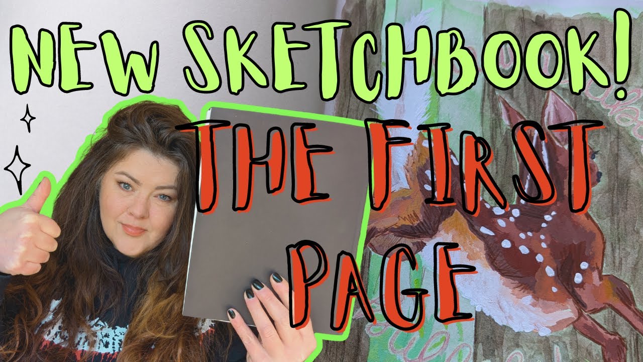 STARTING A NEW SKETCHBOOK! Painting the first page and setting the vibe ...