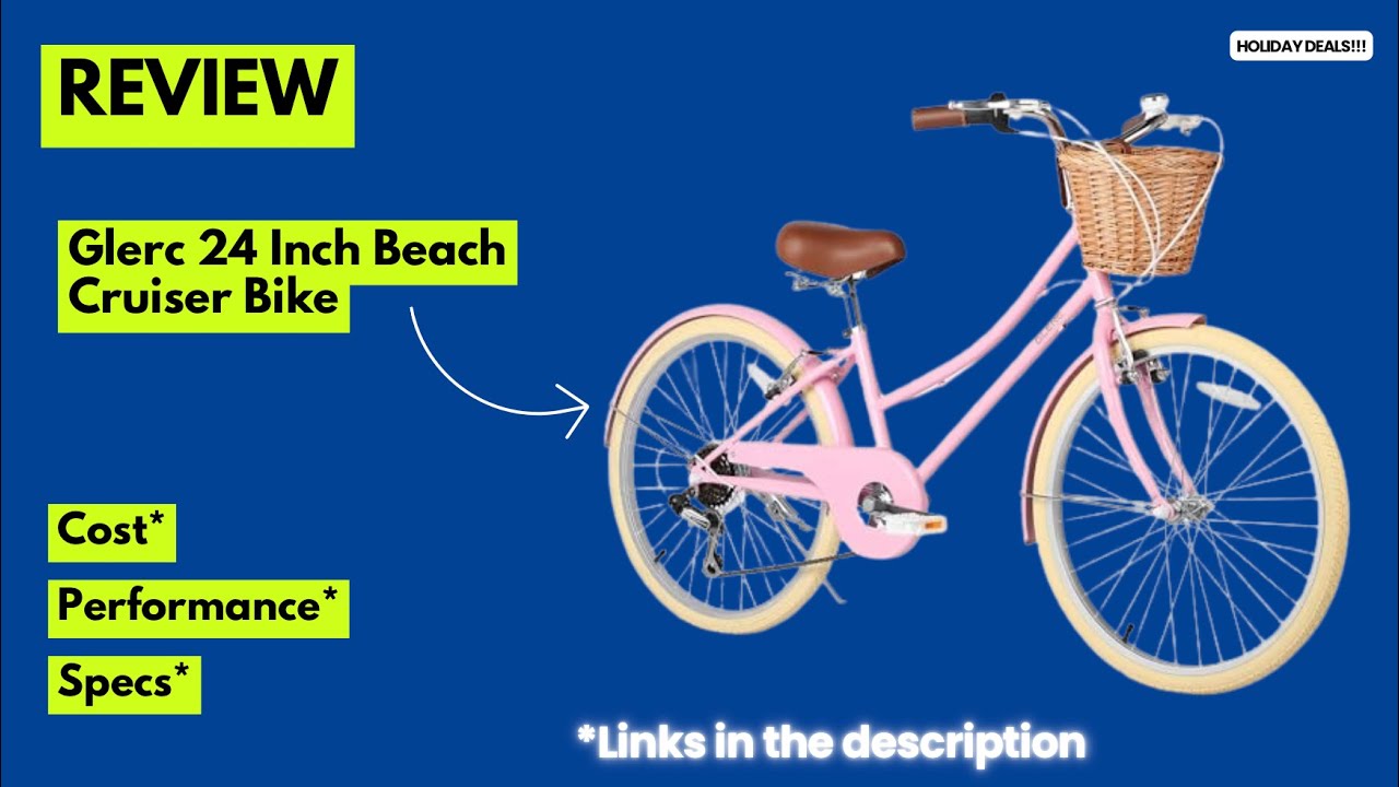 Обзор велосипеда Glerc Beach Cruiser 24 дюйма | 6-скоростной детский велосипед для девочек с плет...