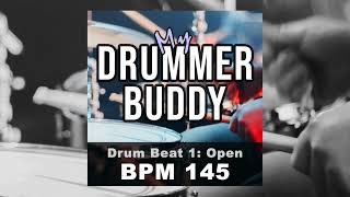 BPM 145 - Drum Beat 1 | Rock Drums, Open Hi-Hats | Backing Tracks