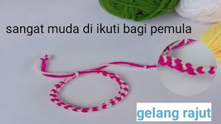 cara membuat gelang rajut|| dua warna| crochet