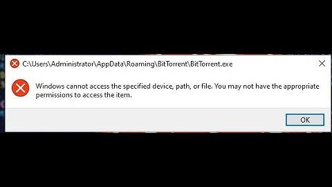 Windows Cannot access the Specified device path or file.You may not have thre appropriate premission