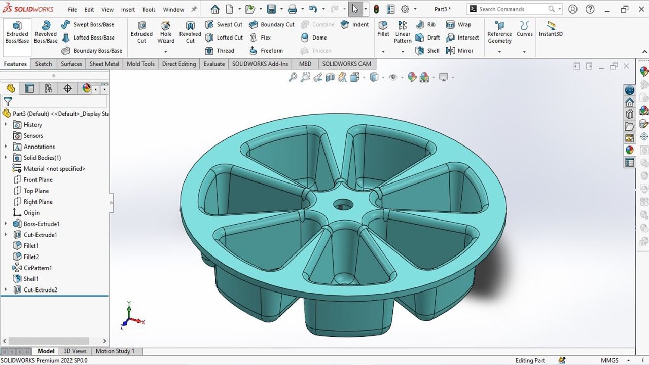 Simple Cake Mold Design in SolidWorks | Beginner Level Tutorial - YouTube