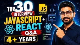 Top 30 JavaScript + React Interview Questions & Answers | 4+ Years Experience