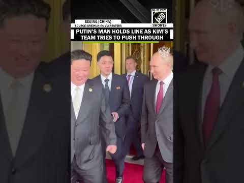 Putin S Bodyguard Stands His Ground As Kim S Team Tries To Push Through Watch The Hand Gesture