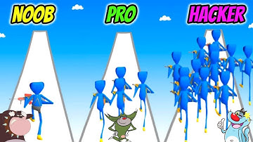 NOOB vs PRO vs HACKER Poppy Run 3D Android iOS Oggy And Jack