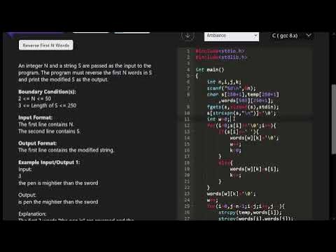 Skillrack Daily Challenge -Reverse First N Words -(Program Id-4842)-03 ...