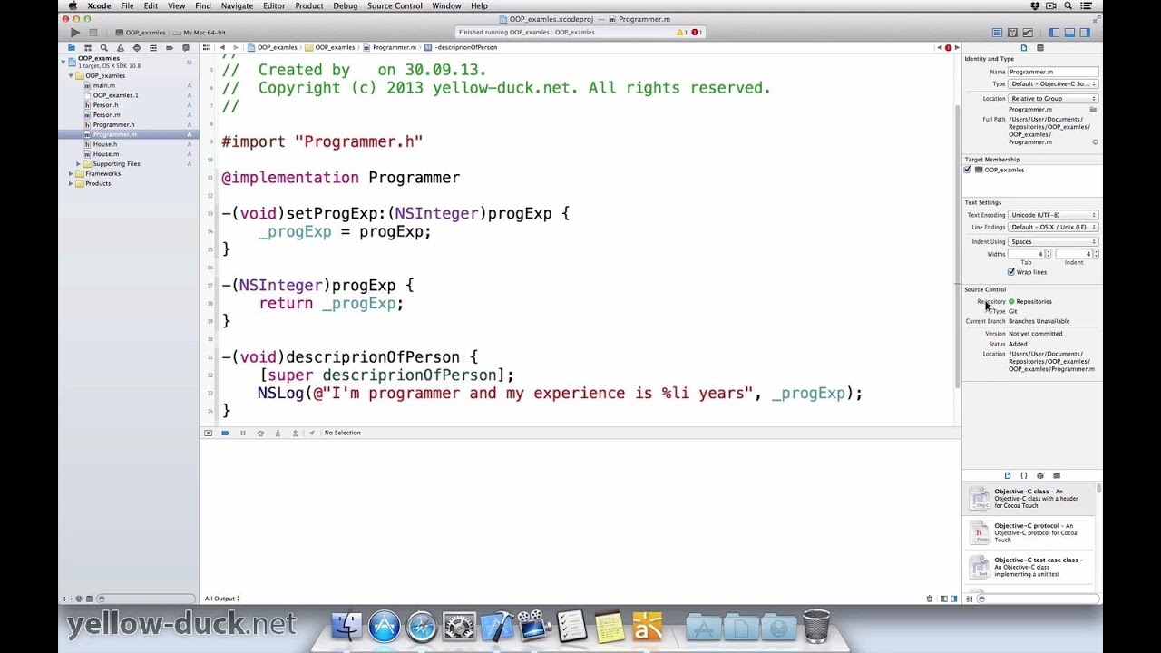 Наследование Objective C - YouTube