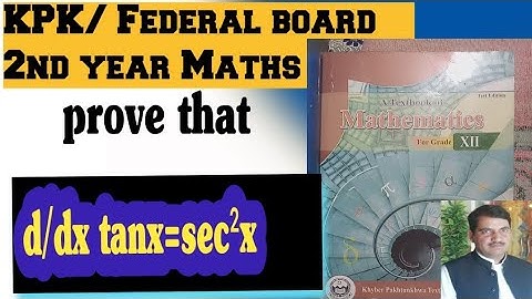 kpk /federal board 2nd year Maths derivative of tanx by 1st principle rule