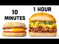 10 minute vs 1 hour vegan breakfast sandwich