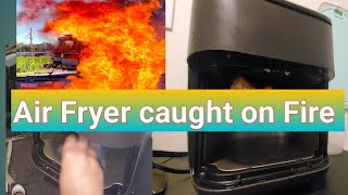 Air fryer caught fire#burningcake