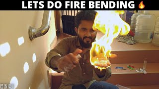 I Lit my hand on fire😱| LETS DO FIRE BENDING makkaleh🔥#ESKI #FIREBENDING #AVATAR #Experiment #lpg