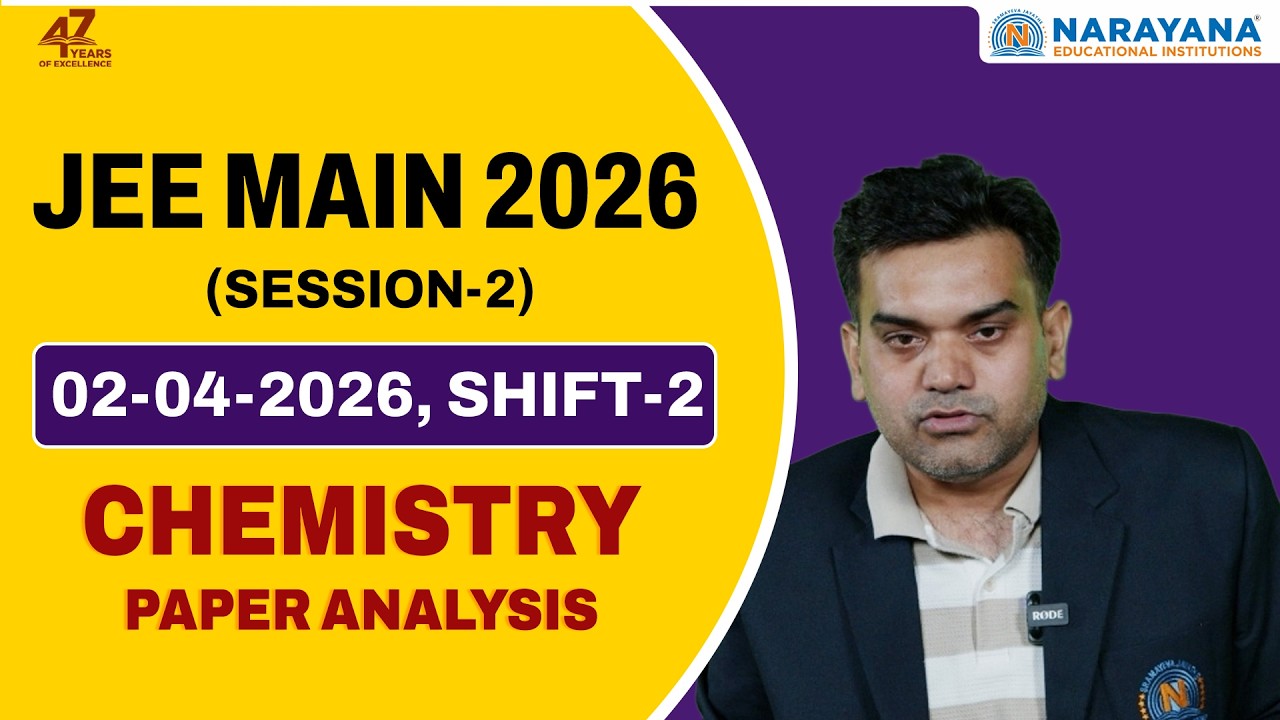 JEE Main 2026 Chemistry Question Paper Discussion | 2 April Shift 2 ...