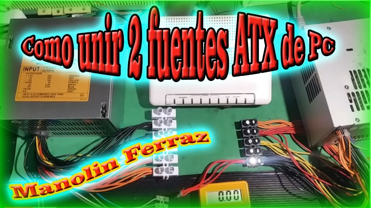 Cómo conectar 2 fuentes en serie (ATX) de PC. #quepuedeshacer #
