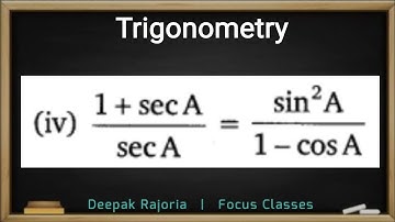 Trigonometry Class 10 Ex 8.3 Q4 (iv) | Prove that: (1+sec A) / sec A= sin^2 A / (1-cosA)