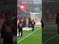 MHSC - ASSE 2025. arrêt de jeu, un stadier a reçu un fumigène. le MHSC est mené 2-0.