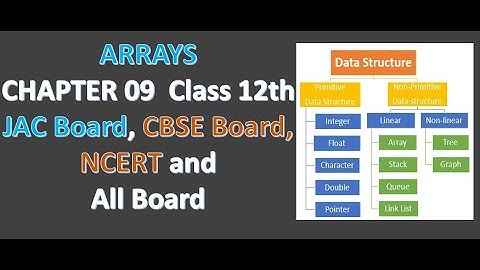 JAC Board Class 12 Chapter 09 ARRAYS | CBSE Board | Jharkhand Board | NCERT Computer Science Hindi 5