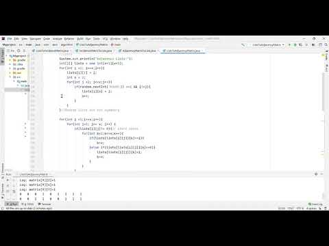 Adjacency Lists To Adjacency Matrix -java