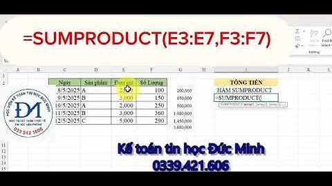 Hàm SUMPRODUCT cơ bản trong Excel