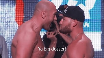 "I eat a Snickers!" 😂 What Tyson Fury and Tom Schwarz said to each other during final face off
