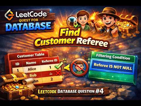 LeetCode SQL Question 4 (584) | Find Customer Referee | Quest for Database Series