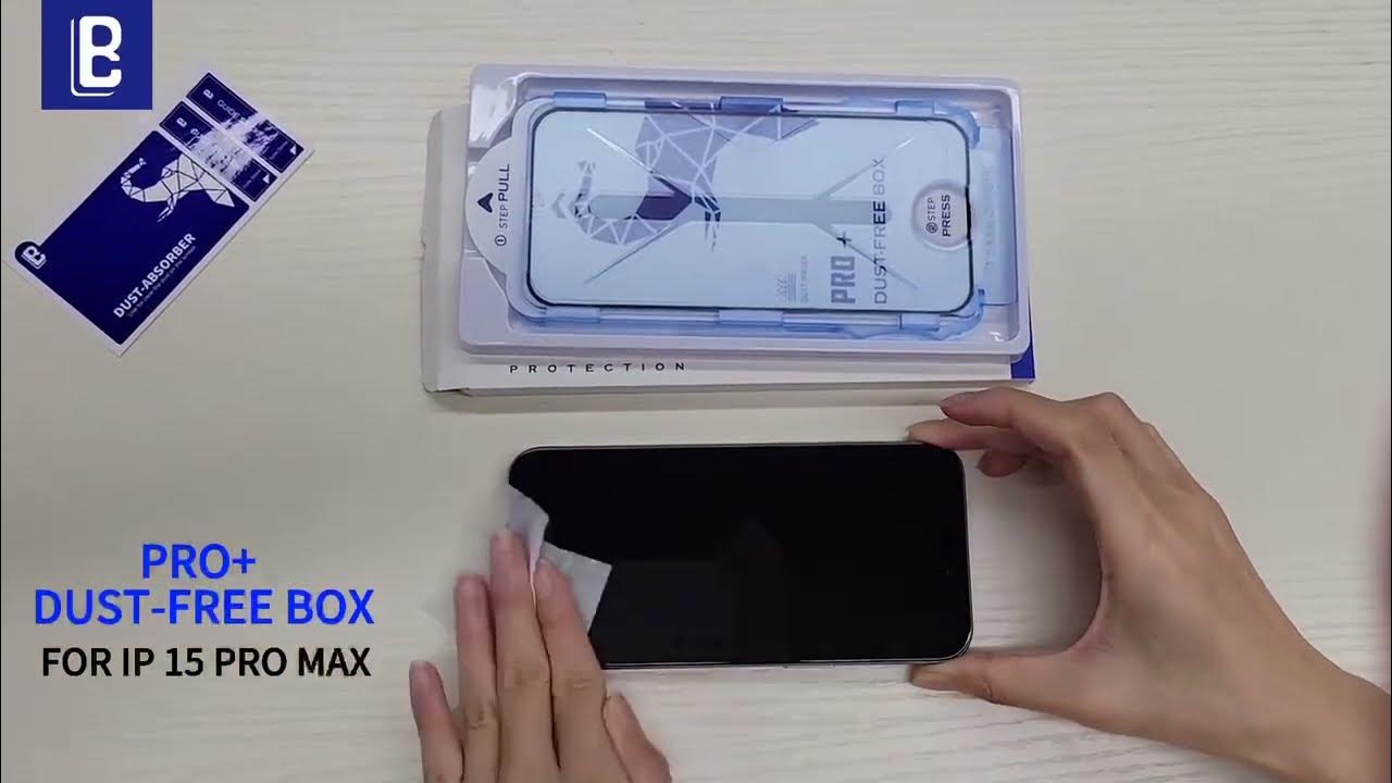 iPhone 15 Series PRO+ DustFree Box 9H Screen Protector How to
