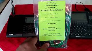Shortwave indoor AC outlet ground wire kit demonstration using portable radios