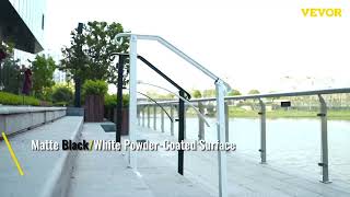 VEVOR Outdoor Handrails for 4-5 Steps - Wrought Iron, Flexible Porch Railing, Black 🏠👣