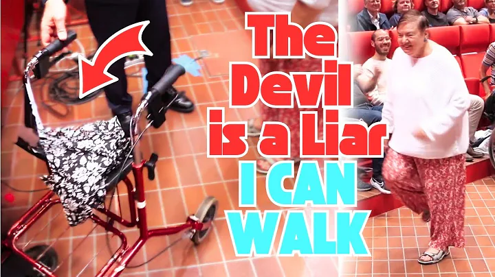 Leaves walking frame, MARCHES confidently. "Devil is a liar. I can walk!"