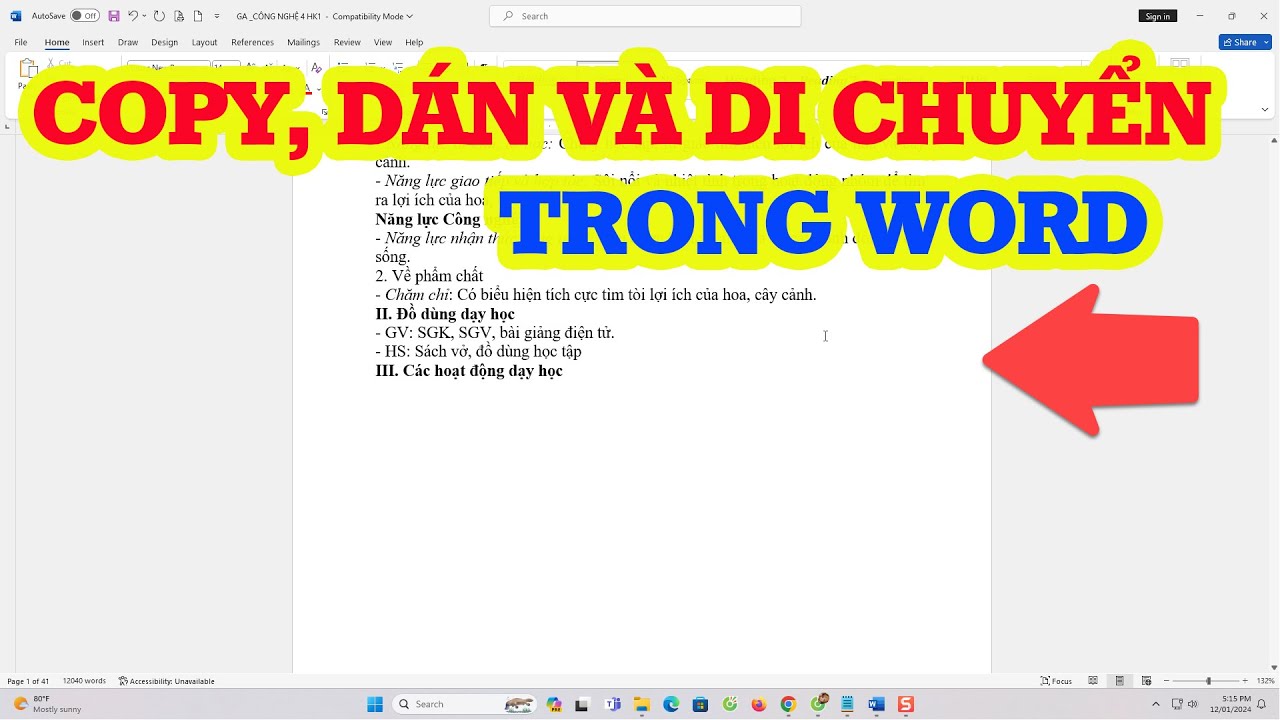 Cách copy dán và di chuyển văn bản trong Word (dành cho người mới ...