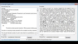 Unicode Crypter - Encrypt\Decrypt Messages in Real Time.