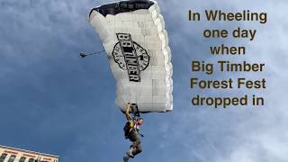 Big Timber Parachutist Opens Wheeling Beer Festival