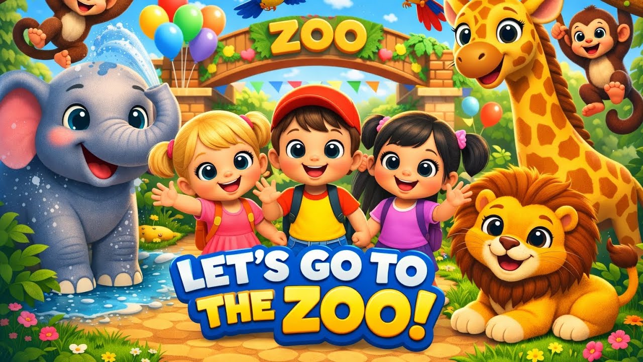 Zoo Animals for Kids 🦒🐒 | Preschool Learning Fun | 3D Cartoon Video
