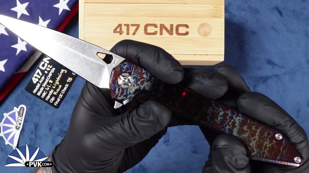 417CNC Acer #42, CMP154 Blade, Lightning Titanium Handle, Raw
