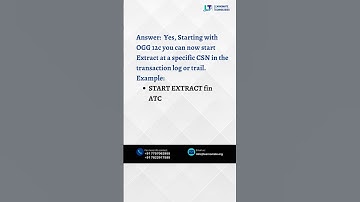 #shorts Is it possible to start OGG Extract at a specific CSN ?