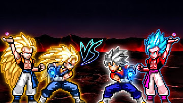 Vegito SSJ3 OP (New) & Gogeta SSJ3 OP (New) VS Vegito OP (all form) & Gogeta OP (all form) in Mugen