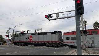(late Start) JPBX 921 leads Caltrain 192 passing Mary Ave Crossing with a fouled P2! 8/5/20