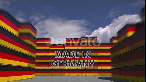 Many Cargo Containers with MADE IN GERMANY Text and Flags | Motion Graphics - Envato elements