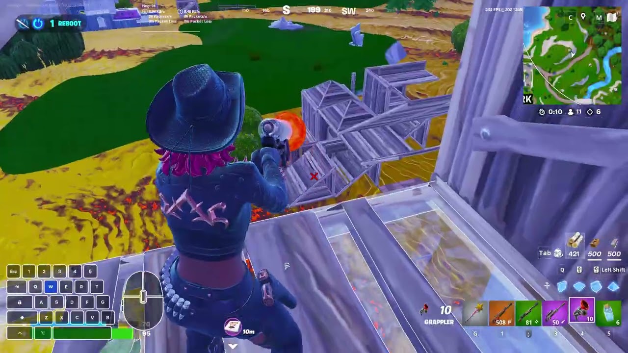 fortnite reload solos gameplay with keyboard and mouse overlay