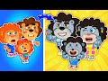 Lion Family | What If Baby Was Adopted by a Buff Family Kids Stories About Lion Family | Cartoon