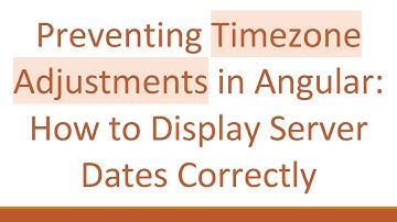 Preventing Timezone Adjustments in Angular: How to Display Server Dates Correctly