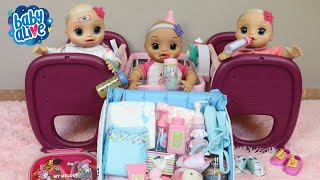 Baby Alive Bebê Laurinha e Gêmeas Cuidando e Arrumando minhas Baby para a Escola