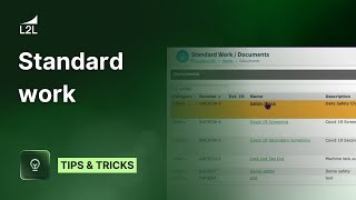 Standard Work - Tips & Tricks